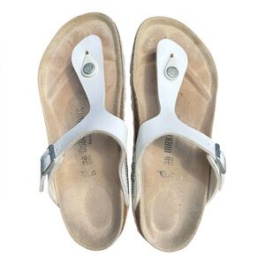 Birkenstock Gizeh Sandal White Birko Flor Thong Slides